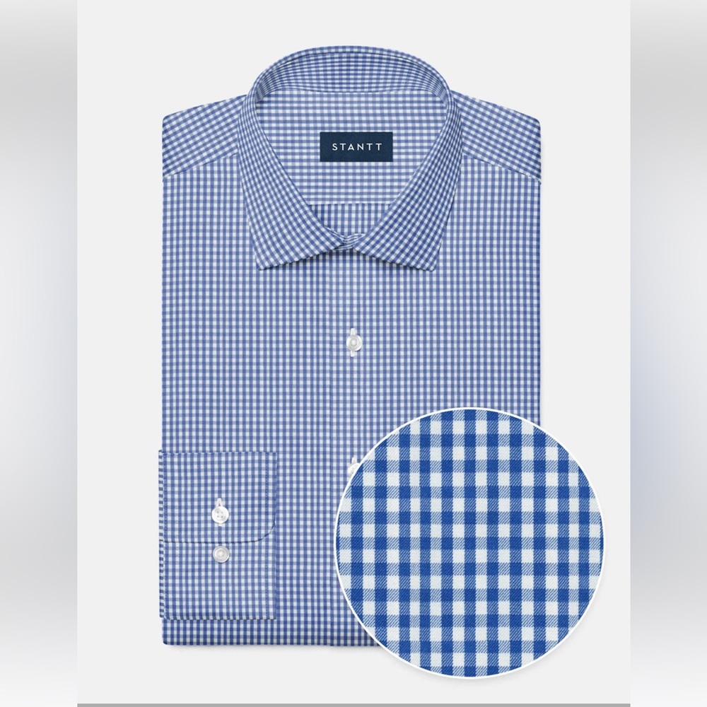 Stantt Mens Performance Blue Gingham - image 1